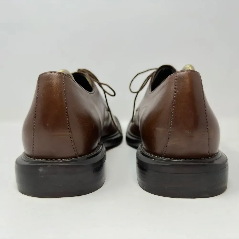 Kenneth Cole Dress Shoes Mens 9.5 M Brown Leather Derby Lace Up Best in Shoe LE